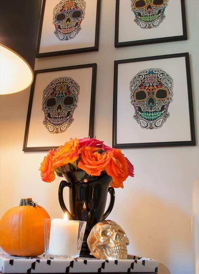 DIY Day Of The Dead Wall Art Design
