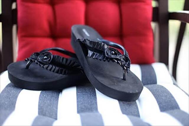 Black Ribbon Sandals