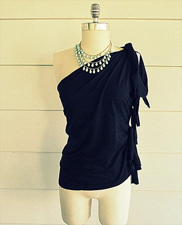 One-Shoulder Knotted Top
