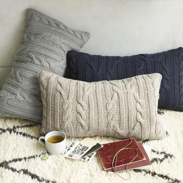 Cable Knit Sweater Pillows