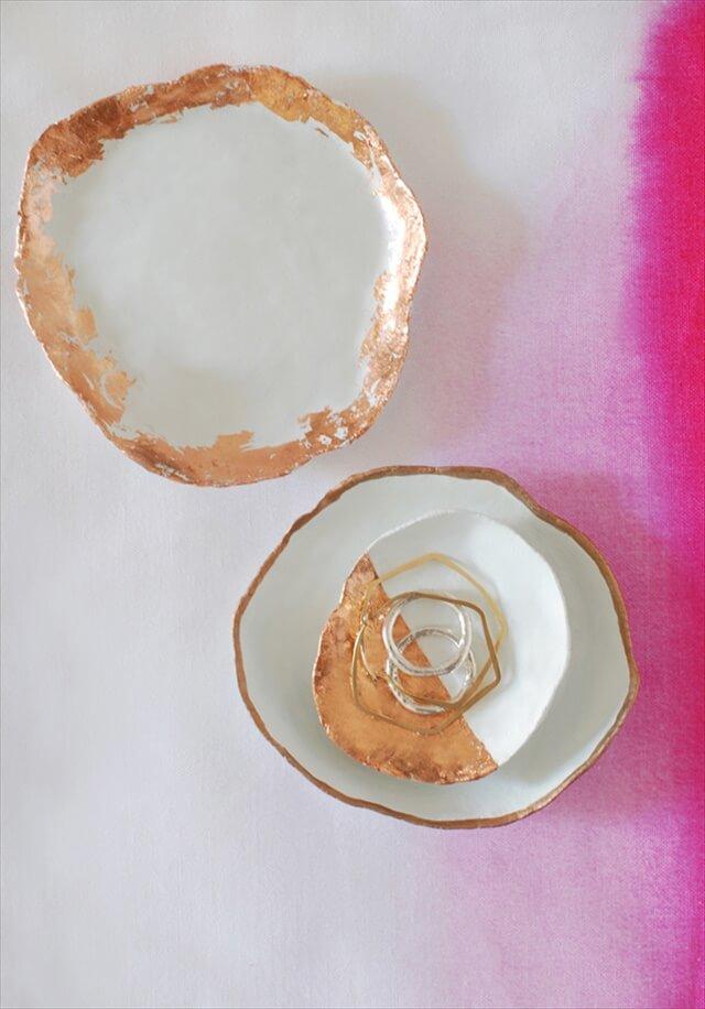 Copper-Trimmed Jewelry Dish