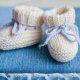 white knit baby booties