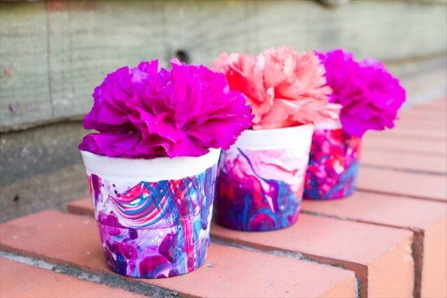 Pink And Red Flowers Pot