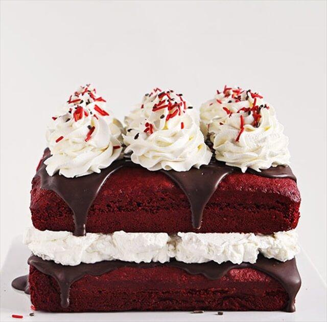 Red Velvet Cake with Peppermint Whip Cream 