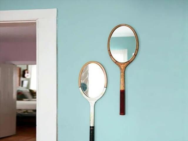 diy tennis rackets mirror