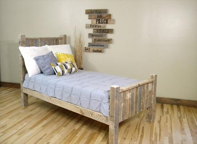 very small wooden pallet bed
