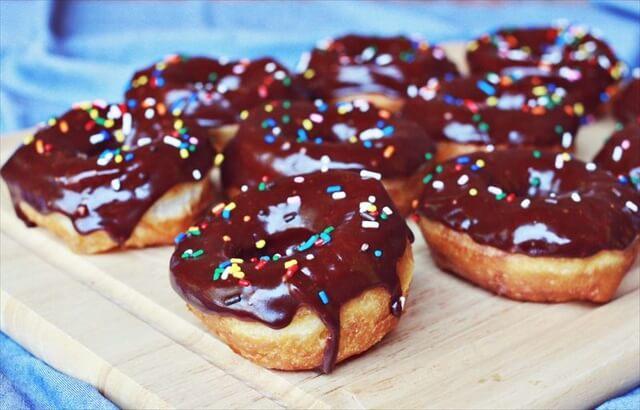 Chocolate-Glazed Biscuit Donuts