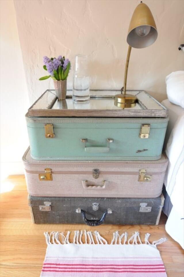 Suitcases Into A Side Table