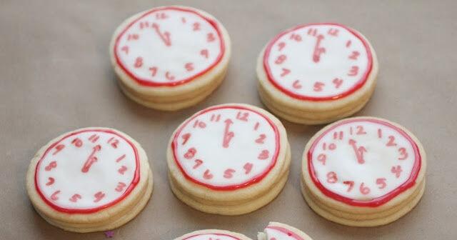 New Year's Confetti Clock Cookies