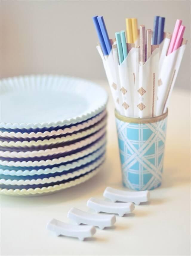 DIY Colorful Chopsticks with Nail Polish