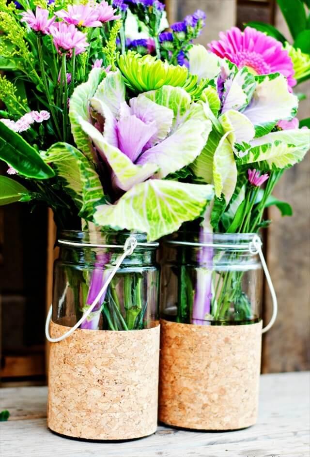 Cork Covered Vases