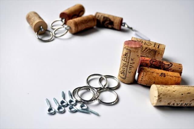 DIY Wine Cork Key Chains