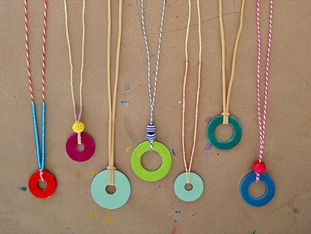 DIY Washer Necklaces with Nail Polish