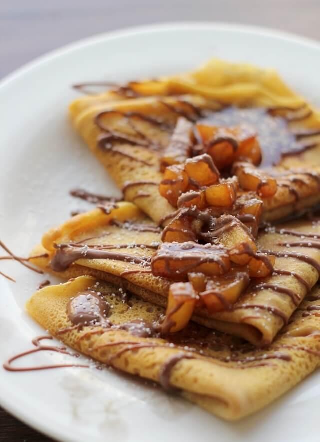Pumpkin & Cinnamon Apple Crepes with Chocolate Drizzle