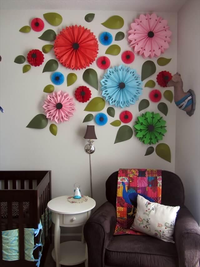 It matches her quilt and brings the color up to the ceiling.