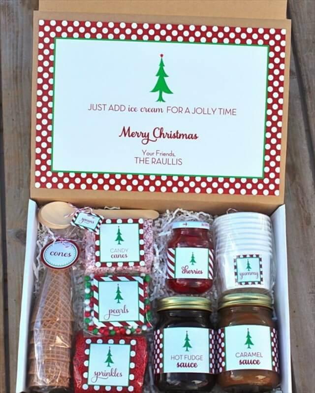 Homemade Christmas Sundaes Kit Gift Basket