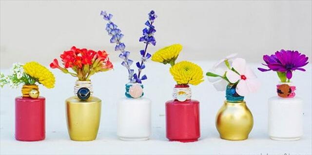 DIY Mini Polish Bottle Vases