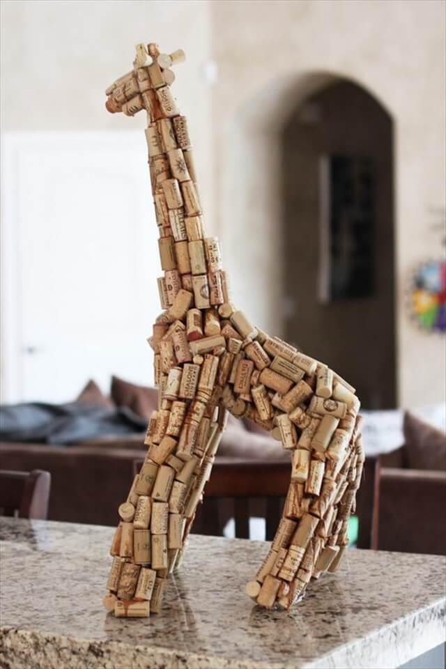 Wine Cork Giraffe Sculpture