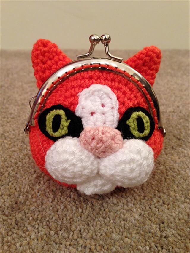 Cat Coin Purse amigurumi crochet pattern 