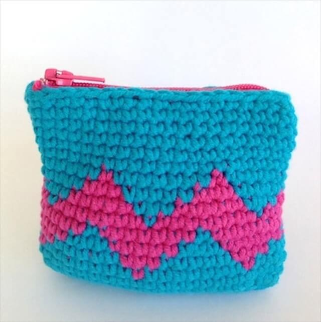 Crochet Tapestry coin purse DIY