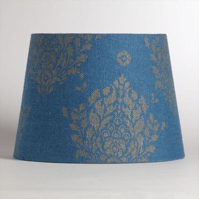 Blue Burlap Lamp Shade DIY