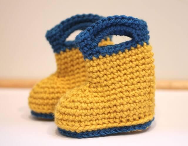 Crochet rain boots for the Spring
