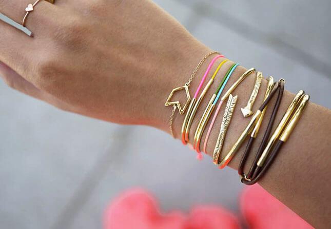  Gold Tube Bracelets: 