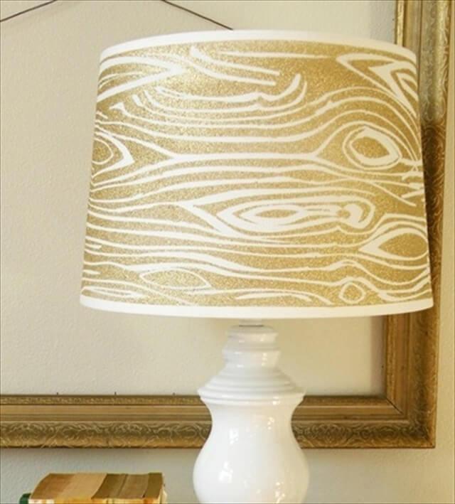 Glitter Wood Grain Lamp Shade