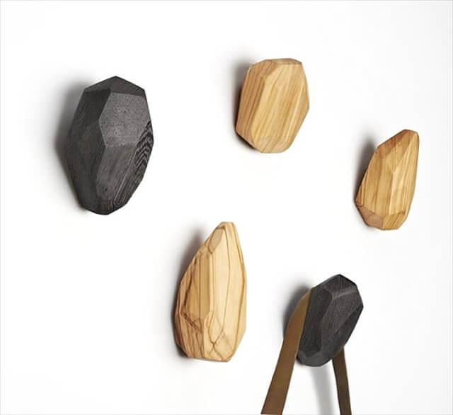 Neutral-toned wooden wall hooks