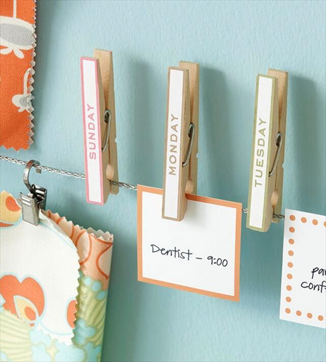 I adore these organizational days-of-the-week clothespins! 