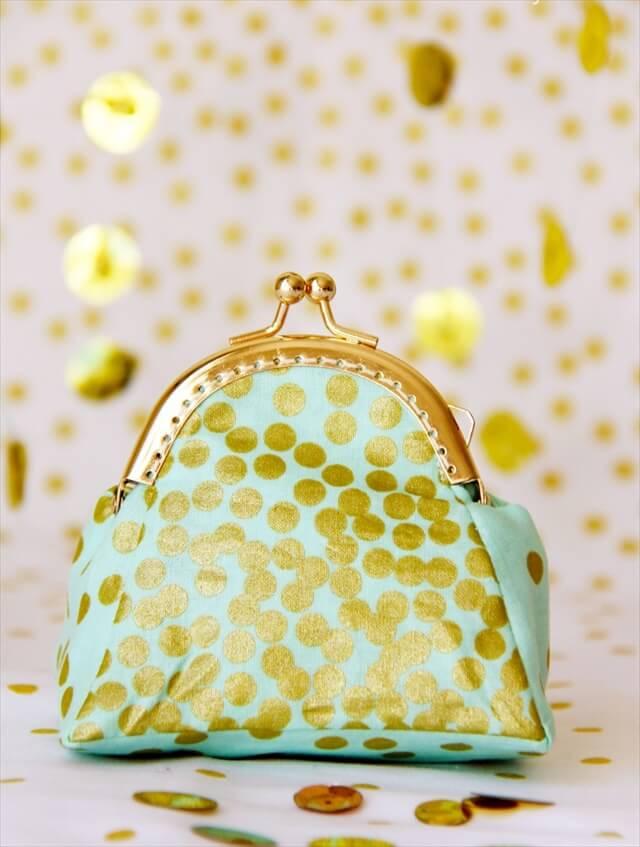 Gold Polka Dotted Coin Purse