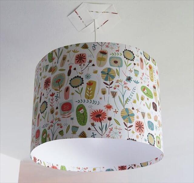 Recycled Old Printed Fabric Lampshade: