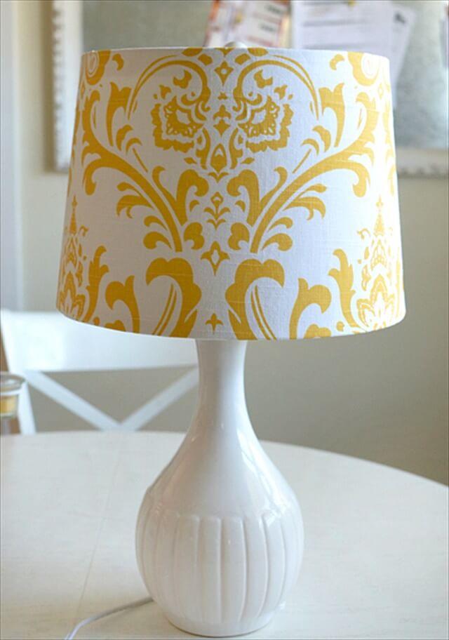white and yellow lampshade