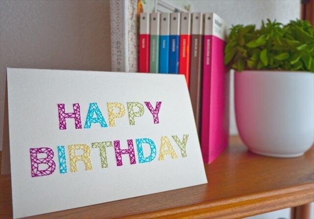 Embroidered Birthday Card