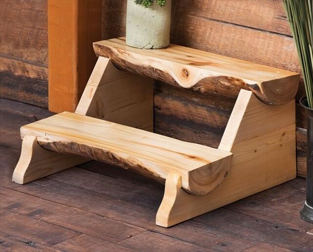 Aspen Half Log Stepping Stool For Home Furniture Ideas With Wood Flooring 