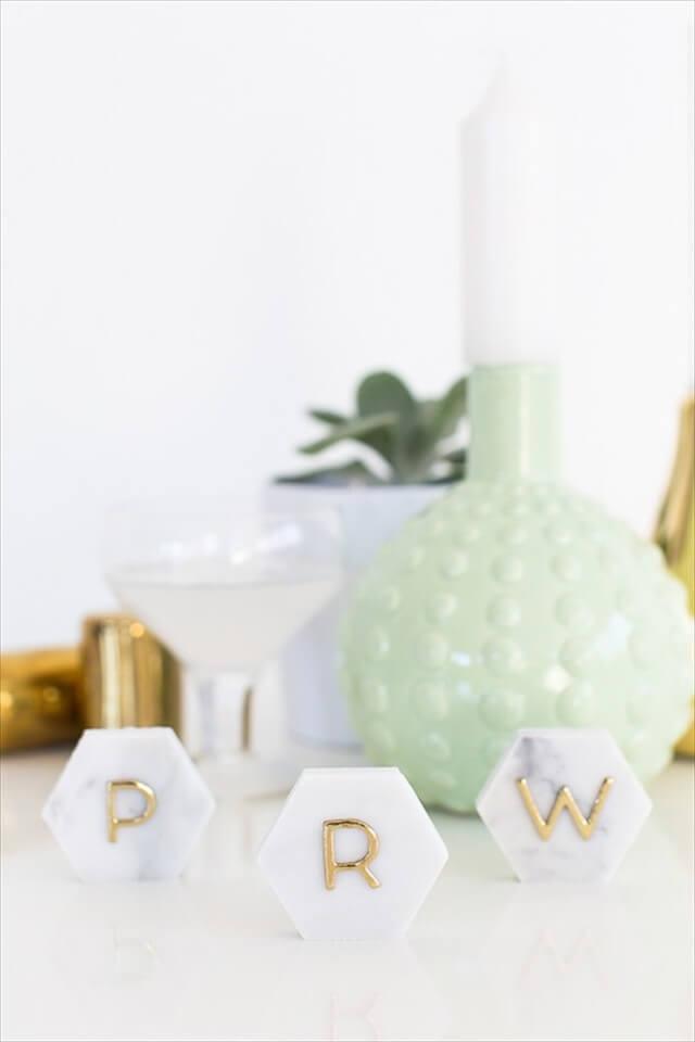 Marble and Gold Place Cards