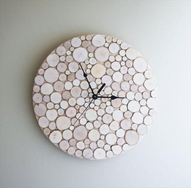 Birch forest wood clock.