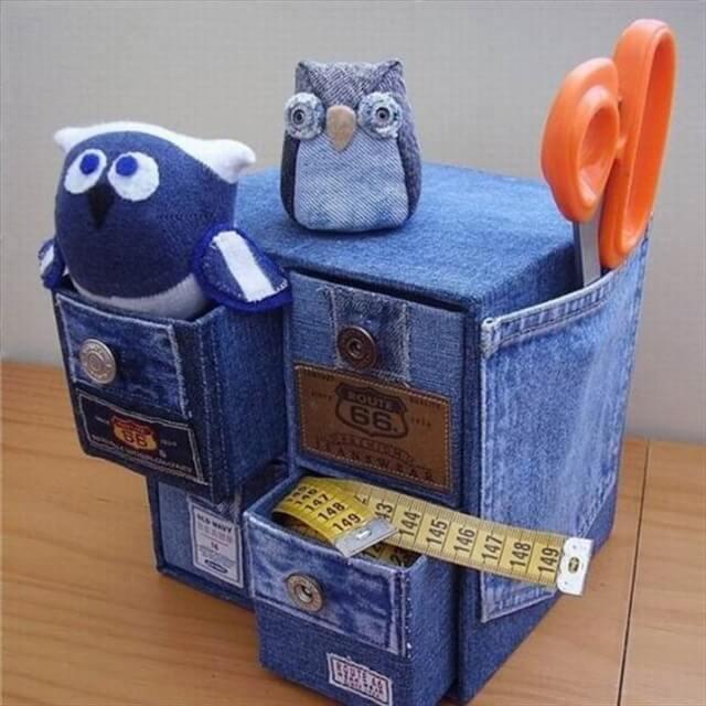 recycle crafts made of old jeans
