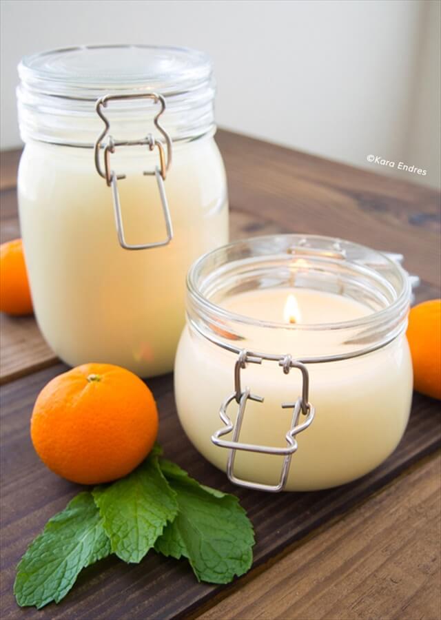  DIY Orange Mint Candle