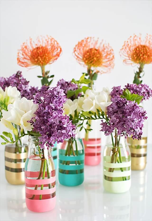Colorful Striped Vases