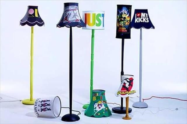 Old Clothes Into Colorful Lamp Shades: