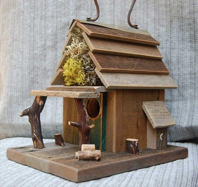 Rustic Birdhouse with Porch