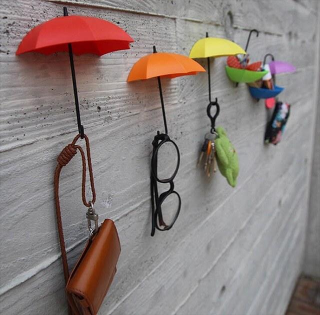 DIY home decor decoration umbrella wall hook wall stickers for children kids rooms sunglasses Bag Organizer ...