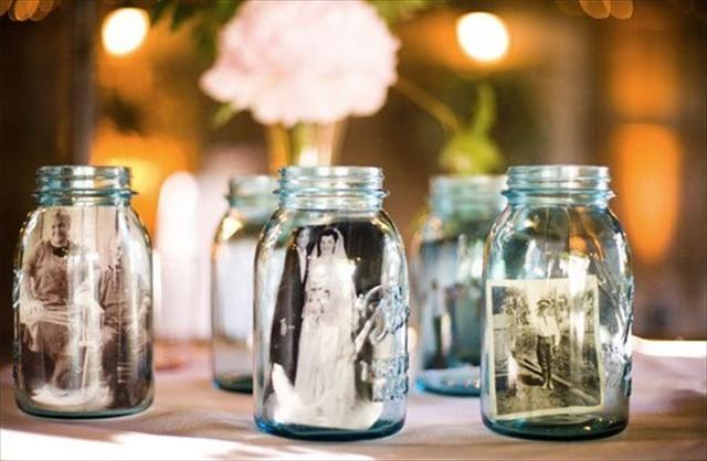  Displaying Vintage Photos in Glass Bottles and Jars