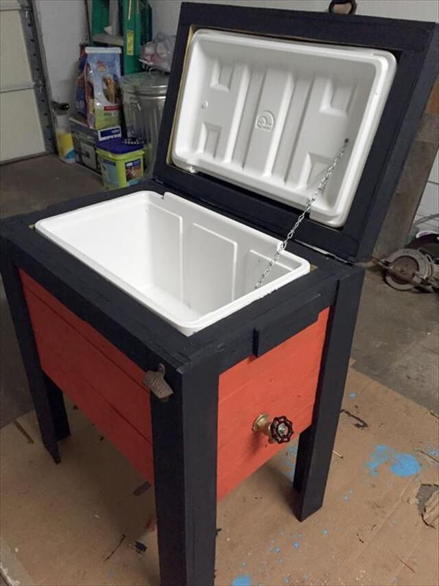 upcycled wooden cooler and ice chest