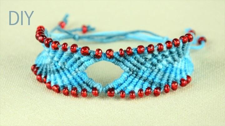 DIY Chevron style Bracelet with Diamond and Beads