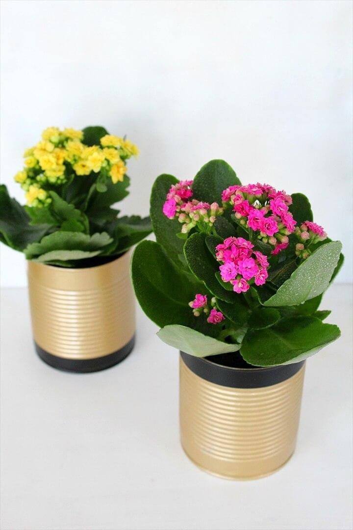 Easy DIY Tin Can Flower Pots