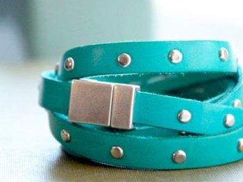 zink belt leather bracelet