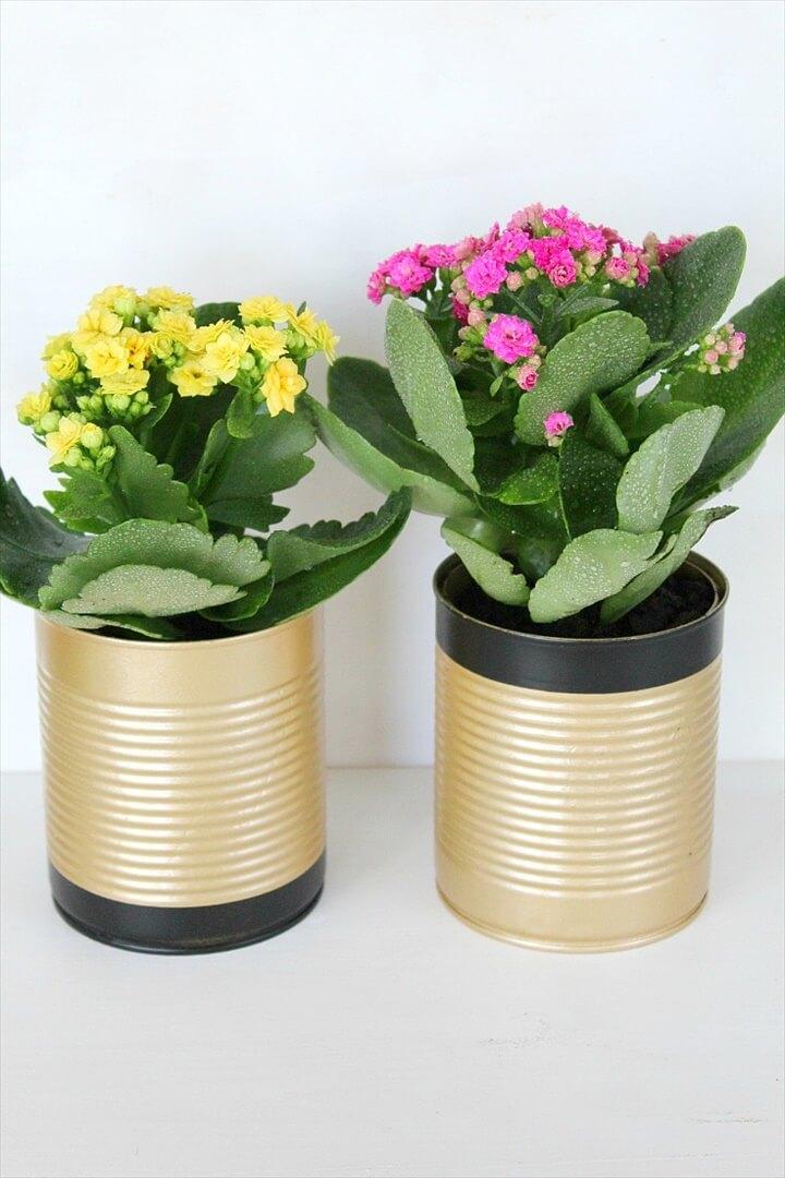 tincan centerpiece planters