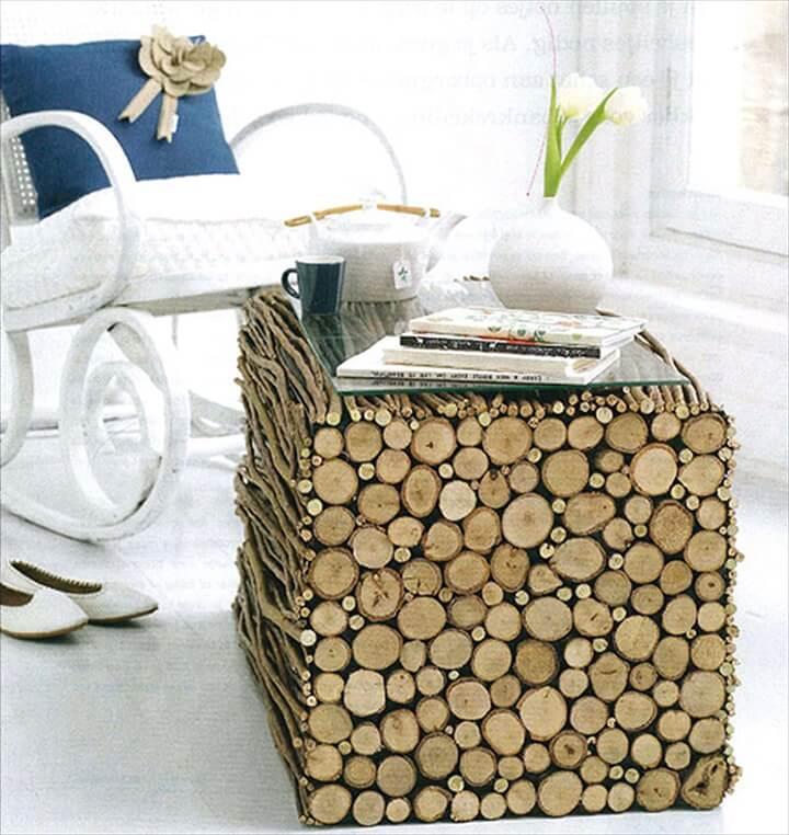 wood branches table